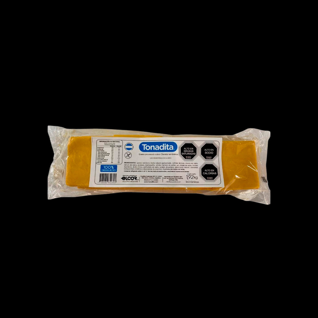 Queso Cheddar Laminado Tonadita | 1.92 KG